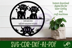 Cute highland cow farm name sign design for laser cutting Product Image 2