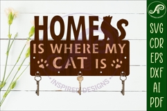 Home Is Where My Cat Is Key holder designs for wood/ metal Product Image 2