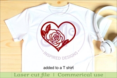Rose flower heart wall sign, SVG file. Product Image 2