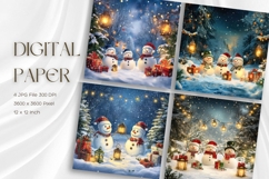 Snowman Background Christmas Winter Snow Wallpaper_31 Product Image 1