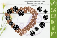 Layered Button Heart SVG, Laser Cut Hanging Heart Sign Product Image 2