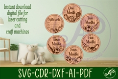 Sports balls themed Baby monthly milestone discs SVG laser Product Image 2