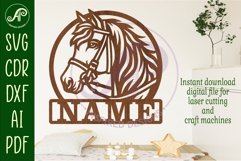 Horse head name wall art sign, SVG personalized Product Image 3