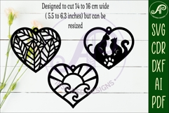Hanging hearts wall sign, laser cut design 5 Product Image 2