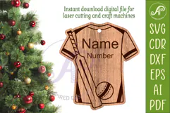 Cricket shirt Christmas Ornament SVG laser cut Product Image 2