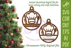 Chef Christmas Ornament SVG| Personalized Laser Cut Product Image 2