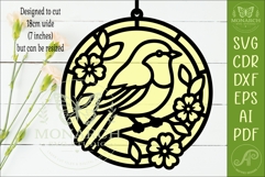 Robin Bird Suncatcher SVG | Stained Glass Style Laser Product Image 2