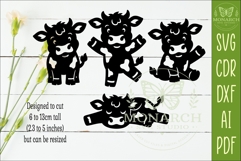 Cute Cows Silhouettes SVG Farm Animal Laser Cut Files 1 Product Image 2