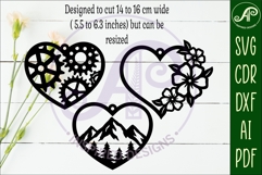 Hanging hearts wall sign, laser cut design 6 Product Image 2