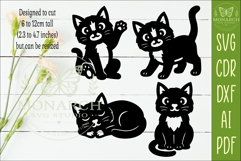 Cute Cat Silhouettes SVG for Laser Cutting, Signs 1 Product Image 2