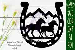 Horse Shoe Running horses wall sign Product Image 2