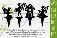 Fairy Garden Stakes SVG Designs| Cute Fairy &amp; Mushroom 2 Product Image 2