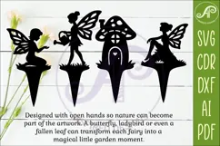 Fairy Garden Stakes SVG Designs| Cute Fairy & Mushroom 2 Product Image 2