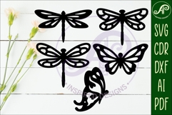 Butterfly and Dragonfly silhouettes laser cut out 2 Product Image 2