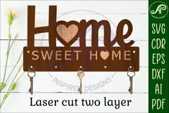 Home sweet home Key holder designs for wood and metal Product Image 2
