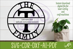 Monogram Family Letter T Name Sign SVG Product Image 2