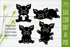 Cute Pig Silhouettes SVG Farm Animal Laser Cut Files 1 Product Image 2