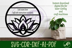 Lotus flower name sign design for laser cutting Product Image 2