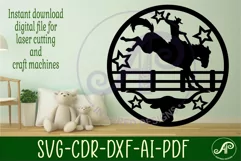 Rodeo horse rider sign svg laser cut file Product Image 2