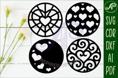 Heart Coasters, laser cut out Love heart designs d2 Product Image 2