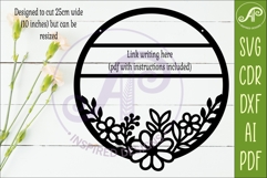 Round Floral Blank Sign SVG, Laser Cut Door Sign Product Image 2