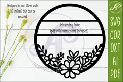 Round Floral Blank Sign SVG, Laser Cut Door Sign Product Image 2