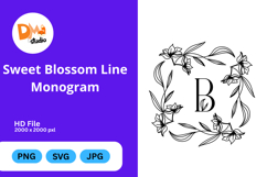 Sweet Blossom Line Monogram Product Image 1