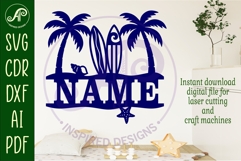Surfers beach name sign svg laser cut file Product Image 2