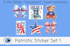Patriotic Sticker PNG Americana Clipart Product Image 3