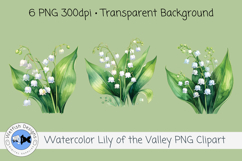Watercolor Lily of the Valley PNG Clipart Floral Transparent Product Image 3