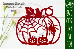 Pumpkin Halloween spider web wall sign svg laser cut file Product Image 2