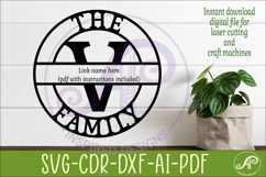 Monogram Family Letter V Name Sign SVG Product Image 2