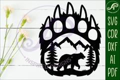 Bear paw print with bear wall sign Product Image 2