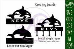 Orca Key holder Ocean designs for wood and metal Product Image 2