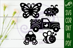 Spring / Easter silhouettes laser cut outs SVG 4 Product Image 2