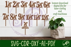 Bunny personalized number cake toppers, 13 designs SVG Product Image 2