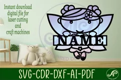 Cute fairy Name sign svg laser cut template, door or wall Product Image 2