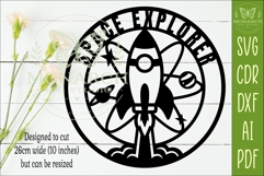 Space Explorer Wall Sign SVG | Rocket Nursery Decor Laser Product Image 2