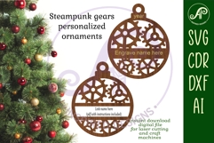 Steampunk Gears personalized Christmas Ornament SVG Product Image 2