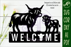 Welcome Highland Cow and calf wall sign Product Image 2