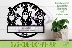 Personalized Gnome Garden Name Sign SVG Cute Gnomes Sign Product Image 2