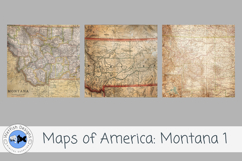 Vintage Montana Map Digital Paper Pack 1 Product Image 3