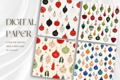 Christmas Ornament Pattern Background Digital Paper_4 Product Image 1