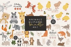 Animals cliparts bundle, Digital download, Baby animals art Product Image 1