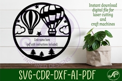 Hot air balloon name sign design for laser cutting Product Image 2