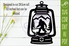 Camping Lantern Scene Bigfoot Wall Sign Product Image 2