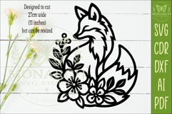 Floral Fox Wall Art SVG, Woodland Fox Decor Sign for Laser Product Image 2