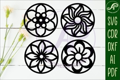 Floral Coasters, laser cut out flower coaster d2 Product Image 2