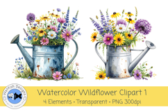 Watercolor Wildflower PNG Clipart Set 1 Product Image 3