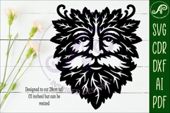 Green Man Wall Art SVG, Greenman Face Laser Cut File Product Image 2